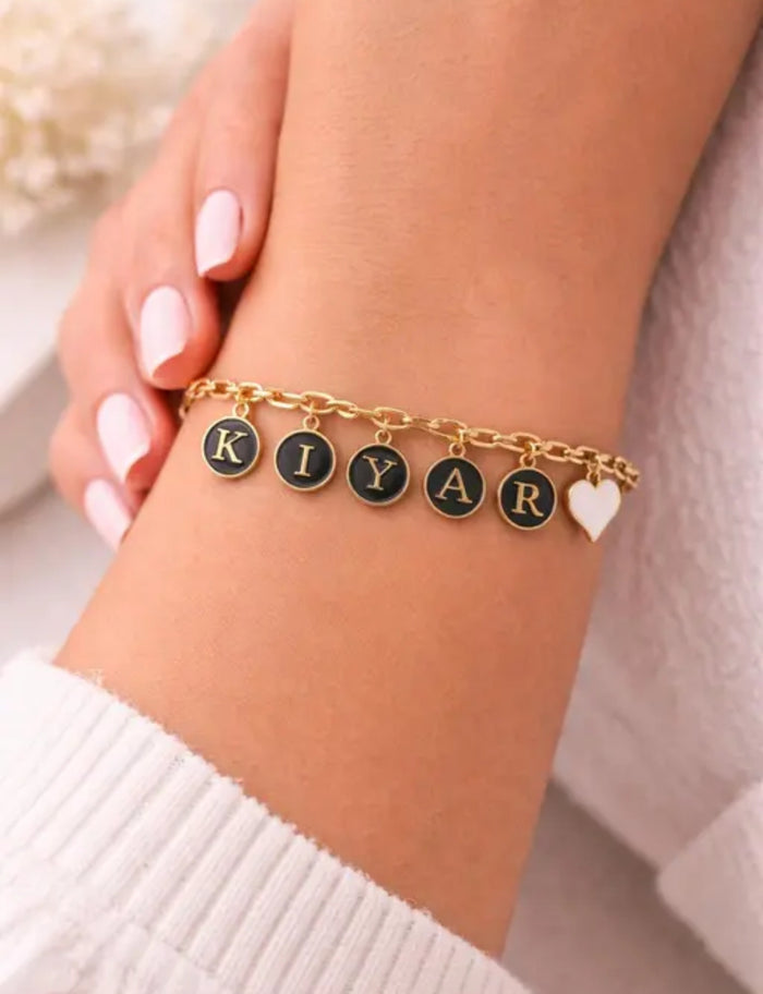 NAME CHARM BRACELET- Black
