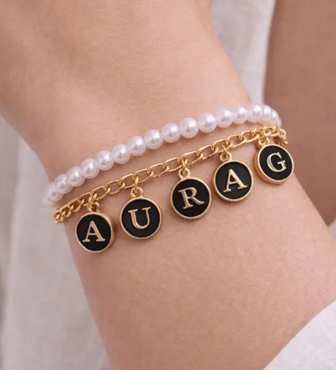 NAME CHARM BRACELET- Black