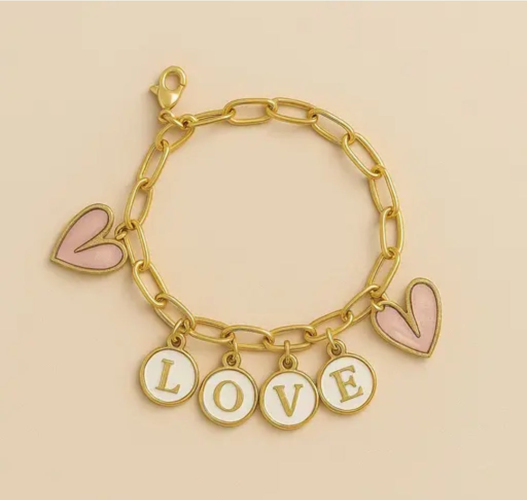 CUSTOM NAME CHARM BRACELET- White